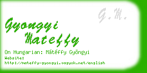 gyongyi mateffy business card